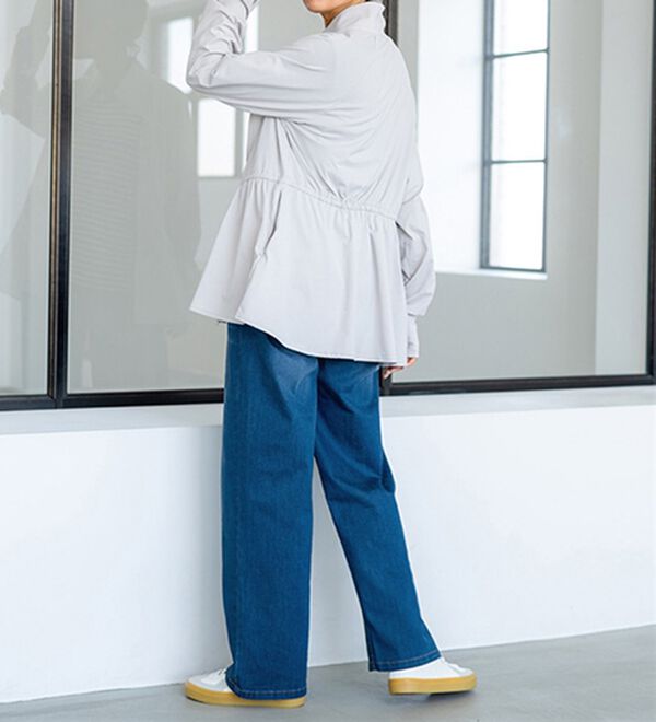 BELLUNA（ベルーナ）の「ヒンヤリ冷感！ライトオンスジーンズ（ワイド）（ワイドパンツ・ガウチョ）」｜詳細画像