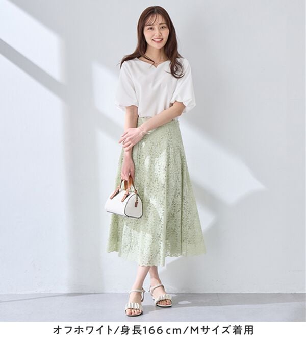 alotta（アロッタ）の「＜６つの機能付＞パフ袖ハートネックブラウスＴシャツ（ブラウス）」｜詳細画像