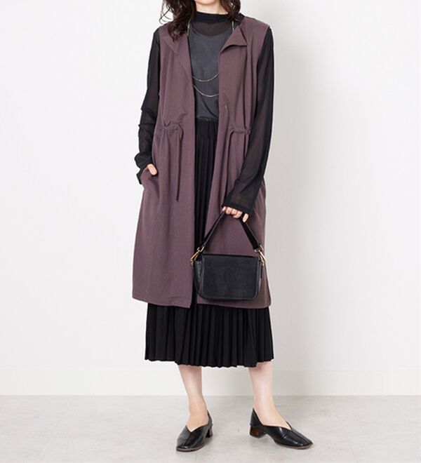 BELLUNA（ベルーナ）の「ドロスト使いポケット付ロングジレ（ジレ）」｜詳細画像