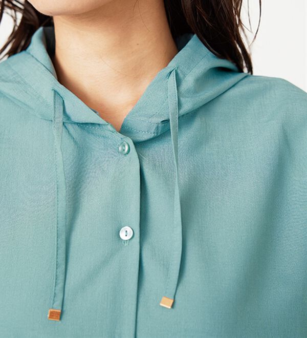 BELLUNA（ベルーナ）の「シアー素材フードデザインシャツ（シャツ）」｜詳細画像