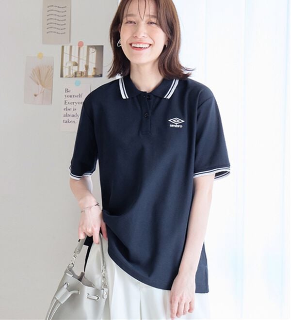 alotta（アロッタ）の「【アンブロ】　配色デザインポロシャツ（ポロシャツ）」｜ネイビー