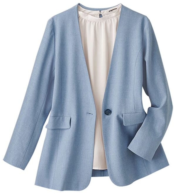 BELLUNA（ベルーナ）の「＜楽スタフィット＞ノーカラージャケット（ノーカラージャケット）」｜詳細画像