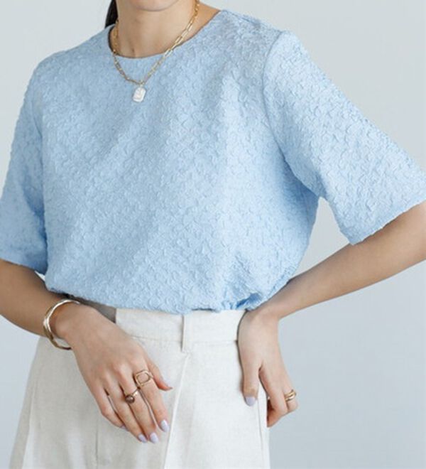 GeeRA（ジーラ）の「ふくれジャカードテクスチャーブラウス（ブラウス）」｜詳細画像