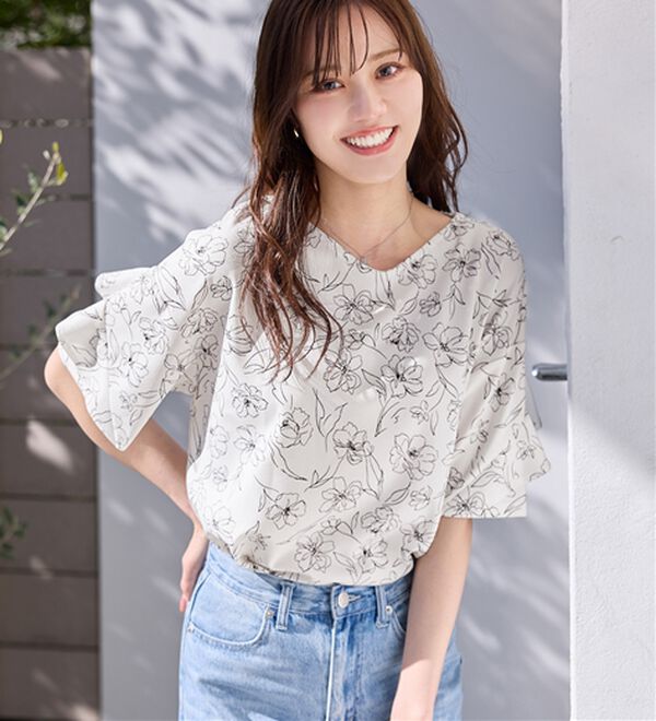 4つの機能付】フリル袖ブラウスTシャツ - ベルーナ【公式】