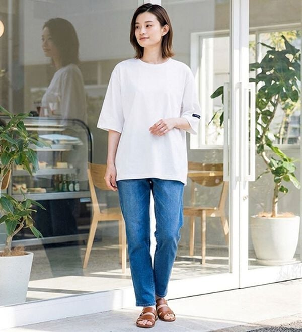ルフラン（ルフラン）の「【５色組】＜さらりコットン＞ゆったりＴシャツ（Tシャツ）」｜詳細画像