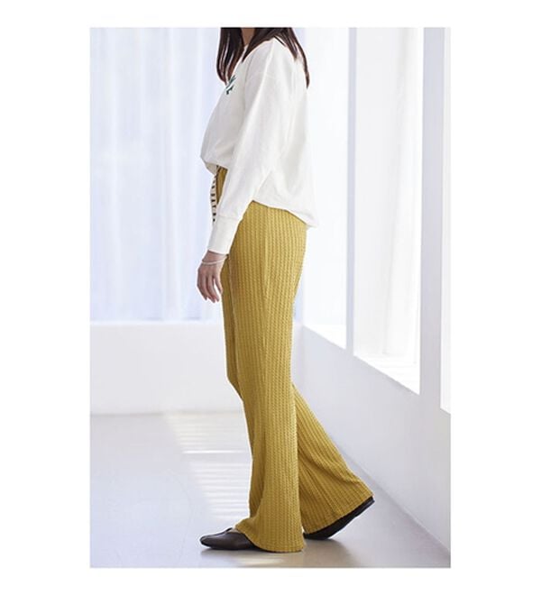 BELLUNA（ベルーナ）の「【３本組】ケーブルジャガードイージーパンツ（フルレングスパンツ）」｜詳細画像