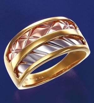 BELLUNA（ベルーナ）の「１８金プラチナコンビ　ボリュームリング（リング）」｜詳細画像
