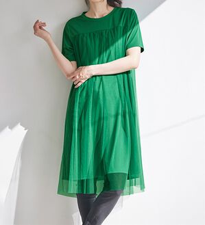 RANAN（ラナン）の「ひんやり！チュールレイヤードチュニックワンピース（チュニックワンピース）」｜詳細画像