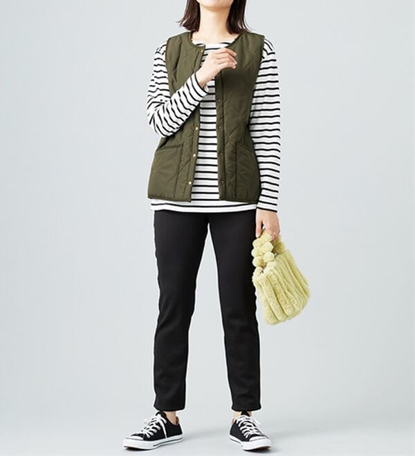 BELLUNA（ベルーナ）の「【洗える！】裏ファー素材中わたキルトベスト（ベスト）」｜詳細画像