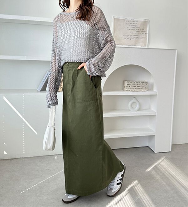 GeeRA（ジーラ）の「透かし編みメッシュニットプルオーバー（ニット・セーター）」｜詳細画像