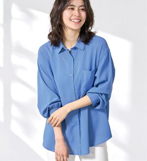 BELLUNA（ベルーナ）の「イージーケア！とろみ素材ビッグシャツ（シャツ）」｜詳細画像