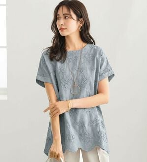 BELLUNA（ベルーナ）の「モチーフレース使いデザインプルオーバー（カットソー）」｜詳細画像