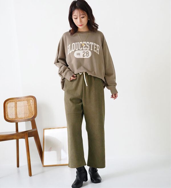 A HAPPY MARILYN（アハッピーマリリン）の「【選べる丈】裏フリースで家でも外でもあったか ふっくら コーデュロイ イージー ワイドパンツ（ワイドパンツ・ガウチョ）」｜詳細画像