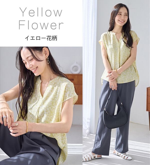 Viola e Viola（ヴィオラ エ ヴィオラ）の「さらさらＥＡＳＹスキッパーフレンチスリーブブラウス（ブラウス）」｜詳細画像