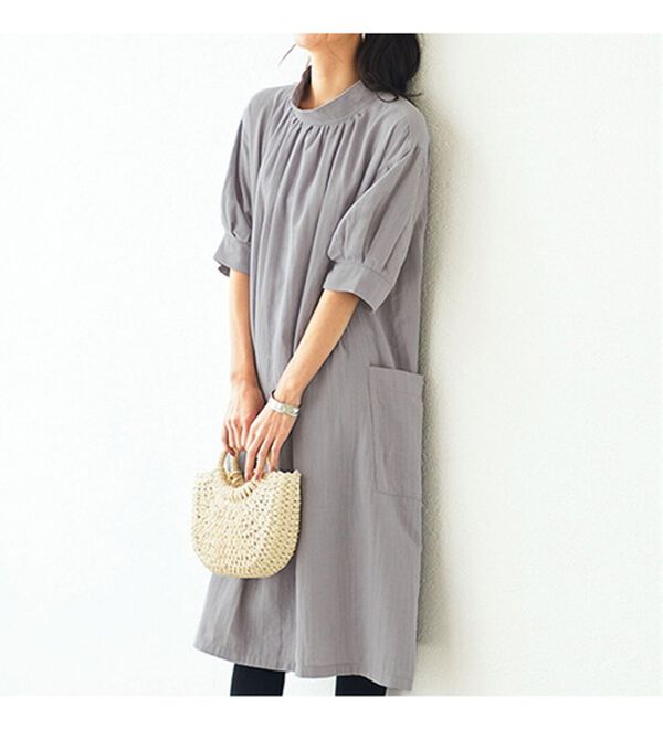 BELLUNA（ベルーナ）の「オーガニックコットンダブルガーゼワンピース（その他ワンピース）」｜詳細画像