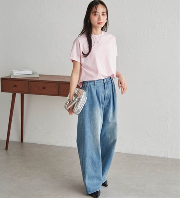 RANAN（ラナン）の「【選べる袖丈】ひんやり！＜BC＞綿100％プチハイネックＴシャツ（カットソー）」｜詳細画像