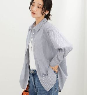 BELLUNA（ベルーナ）の「イージーケアが嬉しい！ストライプシャツ（シャツ）」｜詳細画像