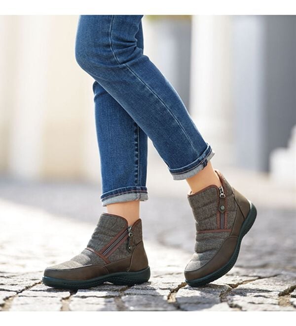 BELLUNA（ベルーナ）の「４Ｅはっ水ダブルファスナーショートブーツ（ブーツ）」｜詳細画像