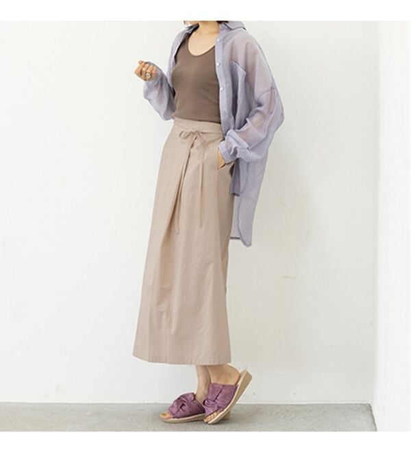 GeeRA（ジーラ）の「リネンライクラップ風スカート（ロングスカート）」｜詳細画像