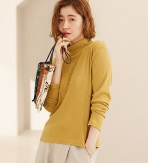 BELLUNA（ベルーナ）の「まるでニット！サラッと軽いリブハイネックプルオーバー（カットソー）」｜詳細画像