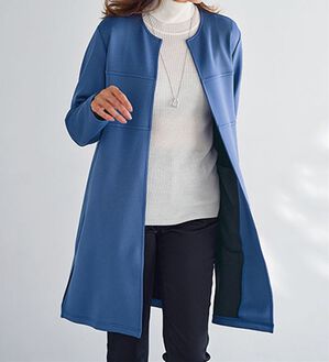 BELLUNA（ベルーナ）の「なめらかテンセル（ＴＭ）繊維混配色ノーカラーコーディガン（その他カーディガン）」｜ブルー系