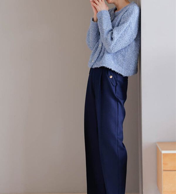 RANAN（ラナン）の「前後2WAYリボンヤーンショート丈カーディガン（ニットカーディガン）」｜詳細画像