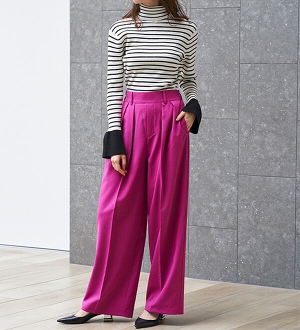 RANAN（ラナン）の「＜ムースタッチ＞洗える！バイカラータートルリブニット（ニット・セーター）」｜詳細画像