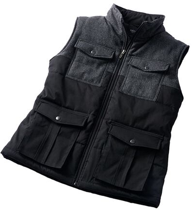 「＜ＩＮＥＤ　ＨＯＭＭＥ＞ツイード調使い中わたベスト（メンズベスト）」