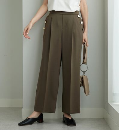 BELLUNA（ベルーナ）の「メランジストレッチ素材ワイドパンツ（ワイドパンツ・ガウチョ）」