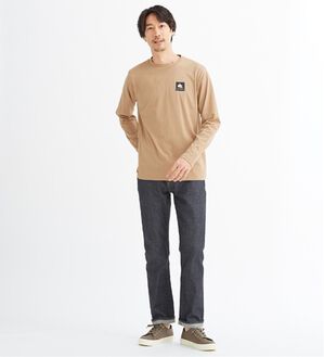 「＜ロゴス＞ＢＯＸプリントロンＴ（メンズカットソー）」｜ベージュ