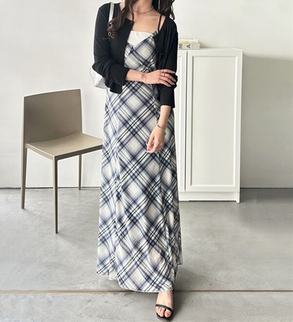 GeeRA（ジーラ）の「シアーチェックキャミワンピース（その他ワンピース）」｜詳細画像