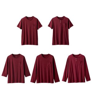 「【男女兼用】綿混ポケット付きＴシャツ（メンズシャツ）」｜ワイン