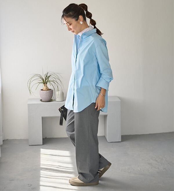 BELLUNA（ベルーナ）の「＜ＳＯＬＯＴＥＸ（Ｒ）＞ストレッチビッグシャツ（シャツ）」｜詳細画像