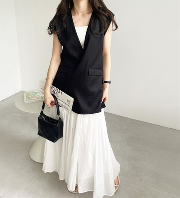 GeeRA（ジーラ）の「リネンライクスラブプルオーバーベスト（ベスト）」｜詳細画像