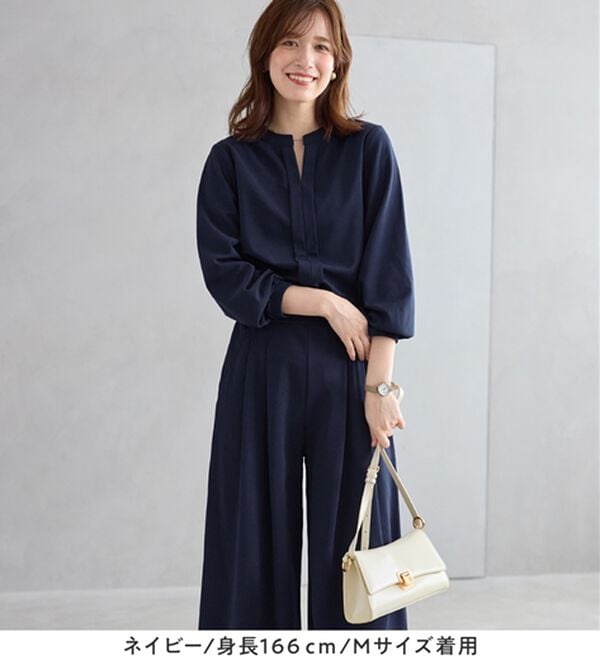 Viola e Viola（ヴィオラ エ ヴィオラ）の「【２点セット】楽ちん！スキッパーブラウスセットアップ（ブラウススーツ）」｜詳細画像