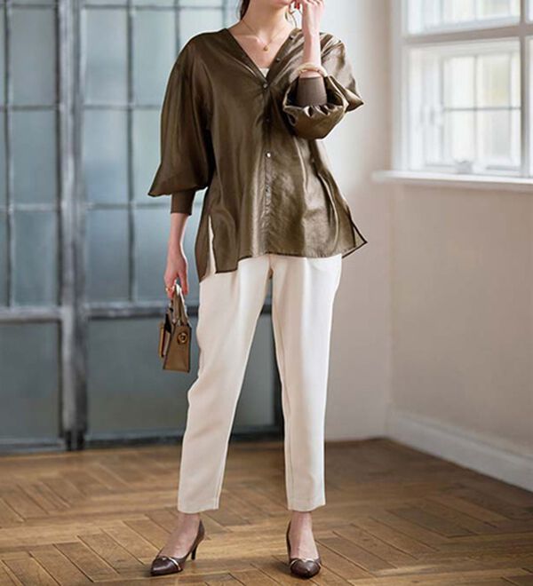 RANAN（ラナン）の「【選べる股下】美脚シルエットタックパンツ（フルレングスパンツ）」｜詳細画像