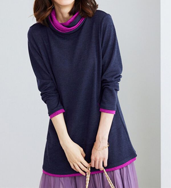 BELLUNA（ベルーナ）の「衿デザイン配色チュニック（チュニック）」｜詳細画像