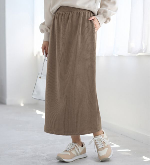 毛布のような温かさ 楽ぽか裏ファーナロースカート - ベルーナ【公式】 