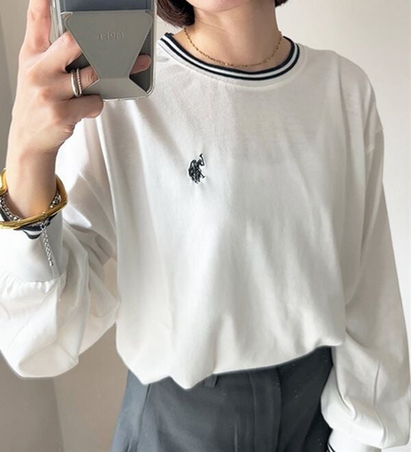 GeeRA（ジーラ）の「【Ｕ．Ｓ．　ＰＯＬＯ　ＡＳＳＮ．】配色ラインロンＴ（カットソー）」｜詳細画像