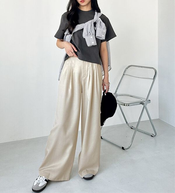 GeeRA（ジーラ）の「３タックワイドパンツ（フルレングスパンツ）」｜詳細画像