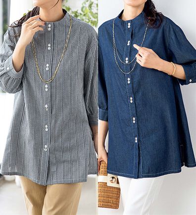 ルフラン（ルフラン）の「【２色組】ボトルネック夏素材ブラウス（ブラウス）」