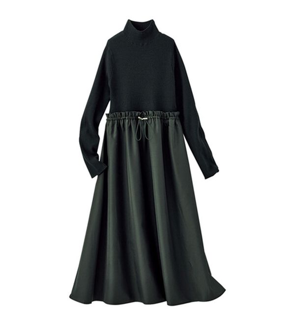 BELLUNA（ベルーナ）の「ニットプルオーバードッキングワンピース（ドッキングワンピース）」｜詳細画像