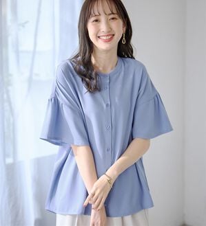 alotta（アロッタ）の「バンドカラーフレアー袖ブラウス（ブラウス）」｜詳細画像