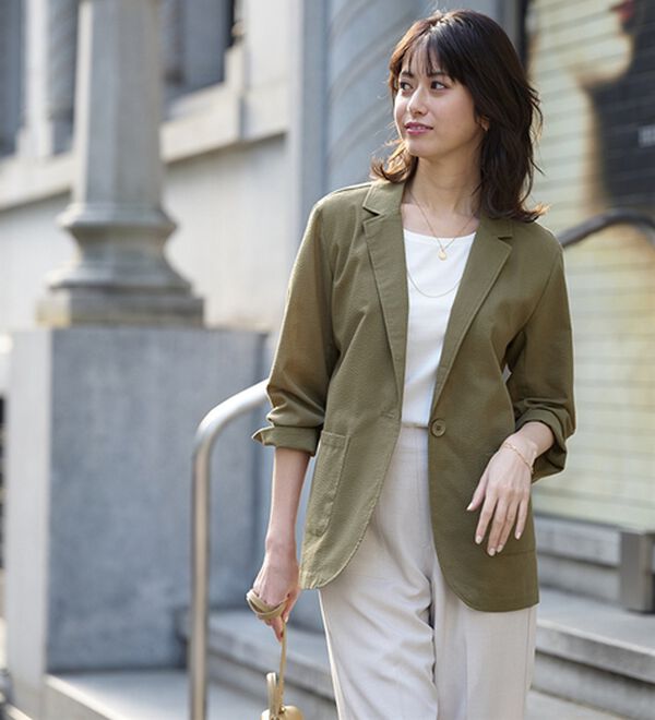 BELLUNA（ベルーナ）の「涼しげサッカー素材ウォッシャブルサマージャケット（その他ジャケット）」｜詳細画像