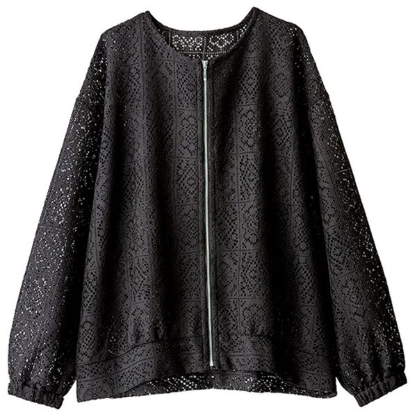 BELLUNA（ベルーナ）の「幾何柄レース素材ノーカラージャケット（ノーカラージャケット）」｜詳細画像