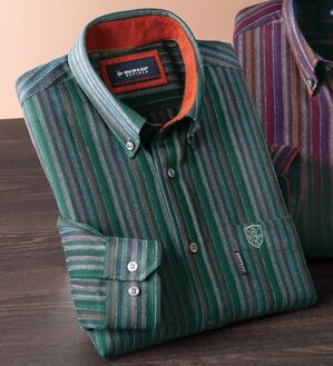 「＜ダンロップ・リファインド＞モールドビーストレッチシャツ（メンズシャツ）」｜グリーン系