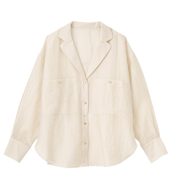GeeRA（ジーラ）の「しぼ感素材開衿シャツ（シャツ）」｜詳細画像