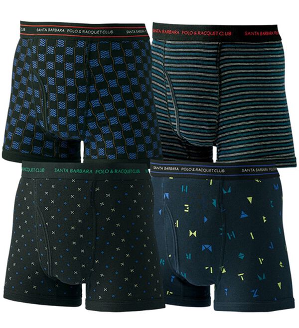「【４枚組】＜サンタバーバラ＞品格を高める紳士の染みないボクサーパンツ＆ニットトランクス（メンズ尿漏れパンツ）」｜ボクサーパンツ4枚組