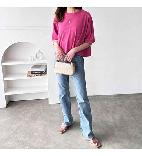 GeeRA（ジーラ）の「綿混素材クロップドＴシャツ（Tシャツ）」｜詳細画像