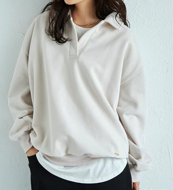 RANAN（ラナン）の「あったか裏起毛衿付きオーバーサイズスウェット（トレーナー・スウェット）」｜詳細画像